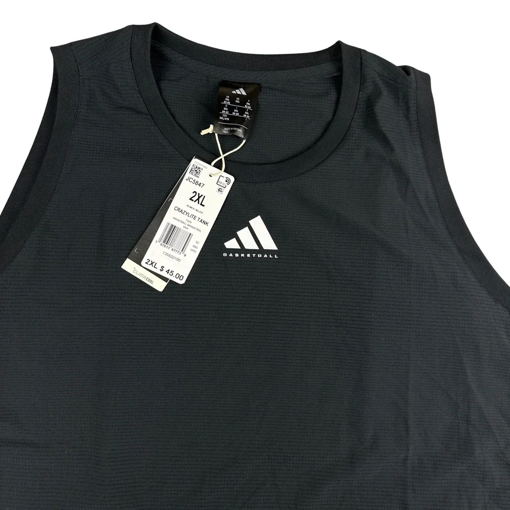 Adidas Basketball Crazylite Tank Black Climacool Mesh Sleeveless Shirt 2XL